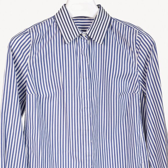 Brunello Cucinelli AW/16 Blue White Striped Monili-Bead Shirt - Picture 3 of 10